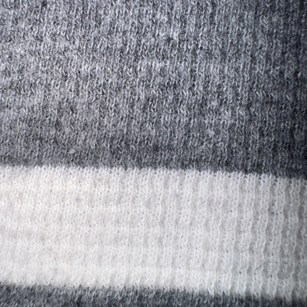 American Eagle Outfitters Mens Medium‎ Grey White Striped Thermal Waffle Hoodie - Picture 8 of 14